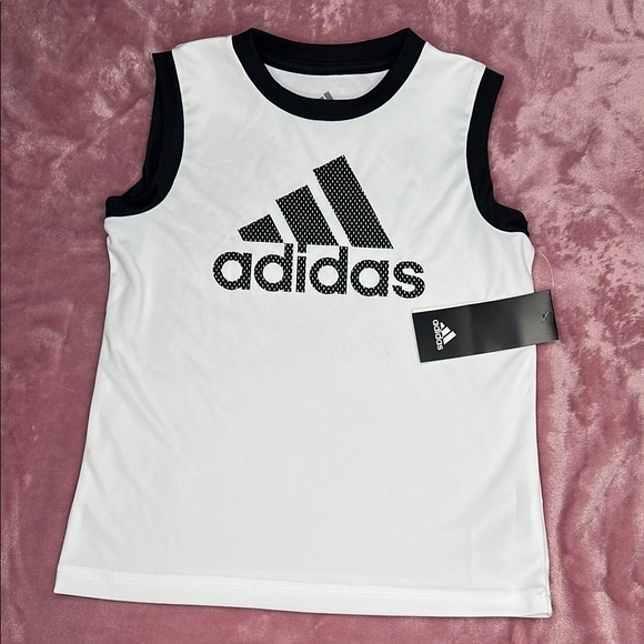 adidas Other - Adidas Logo  Kids White Sleeveless Top Sz 4